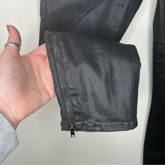 Good American Good Waist Waxed Black Size 4 - Picture 6 of 11